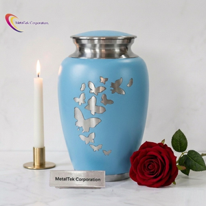 Adult Cremation Urns for Human Ashes Metal Butterfly Memorial Urn Large Funeral Keepsake Handcrafted Decorative Burial <b>Jars</b> Urns - Product Image 3