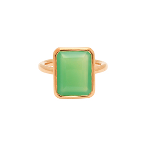 Green Chalcedony <b>Ring</b> Gold Plated 925 Sterling <b>Silver</b> Collet Set Handmade <b>Rings</b> 15x12mm <b>Emerald</b> Cut <b>Silver</b> <b>Rings</b> Bulk Supplier - Product Image 3