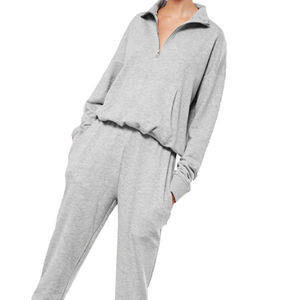 Conjunto deportivo informal ligero de algodón de 2 piezas con mangas largas, transpirable, para mujer, ropa de verano. - Product Image 4