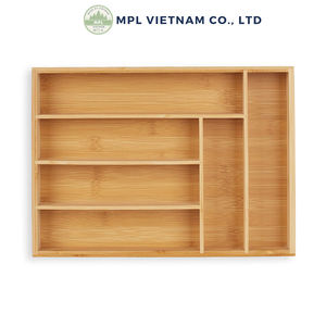 Bandeja para Cubiertos de Bambú Estilo Americano, 1 Compartimento, Ajustable, Extensible, Apta para Lavavajillas, Ecológica, Duradera, para Escritorio - Product Image 5