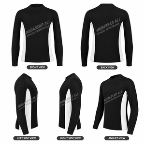Camiseta de Compresión de Manga Larga con Bloques de Color para Hombre, Protección UV, Secado Rápido - Product Image 2