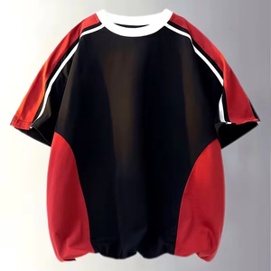 Camiseta de algodón puro para hombre, camiseta de manga corta de talla grande, holgada, estilo de hombro caído, transpirable - Product Image 1