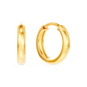9K 10K 14K 18K <b>Solid</b> <b>Gold</b> <b>Huggies</b> Earrings 13mm IGI Certified RJC ODM OEM Ethical Fine Jewellery Manufacturer Wholesale EA502334 - Product Image 3