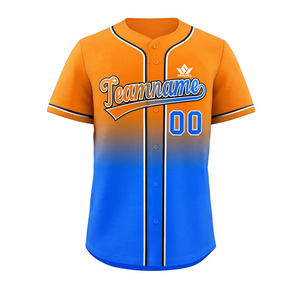 Camiseta de Béisbol Personalizada con Degradado Azul y Negro, Nombre del Equipo 00, Sublimada, Transpirable, Absorbe la Humedad, Unisex, Adulto, Manga Corta - Product Image 5