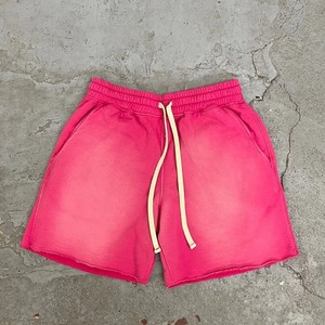 Shorts de sport personnalisés pour hommes, délavés à l'acide, de haute qualité, style vintage usé, taille mi-haute, effet soleil délavé, 100% coton peigné - Product Image 6