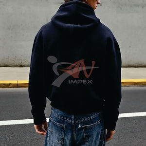 Sweat à capuche zippé unisexe surdimensionné et court, en coton épais de haute qualité 500 g/m², coupe ample, personnalisable - Product Image 2