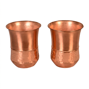 Gobelet en cuivre martelé à bord évasé profond, verre à boire, tasse à eau ayurvédique, vaisselle artisanale, cadeau en gros - Product Image 1