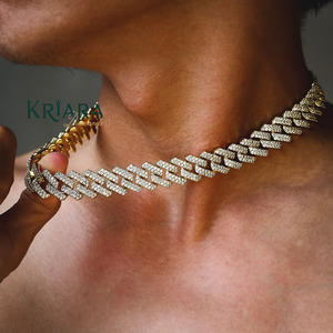S925 Gold Plated Lab Grown Diamond Link <b>Chain</b> Necklace Hiphop Style Unisex Everyday Wear <b>Chains</b> Jewelry - Product Image 4