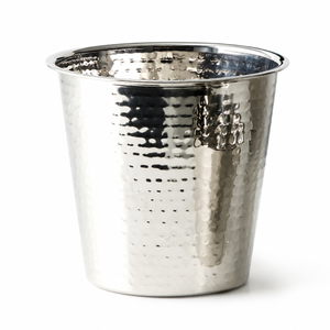 Stainless Steel Hammered Premium Round Ice Bucket Decorative Fancy High Quality Wine Bucket Luxury Metal Wine Tub - Product Image 1