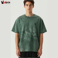 T-shirt imprimé surdimensionné pour homme, en jersey 100% coton de qualité supérieure, respirant, avec logo personnalisé, taille plus, écologique