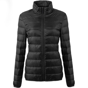 Chaqueta Acolchada Negra para Mujer, Manga Larga, Cuello Alto, Cierre de Cremallera, Invierno, Relleno de Poliéster, Largo Regular - Product Image 3
