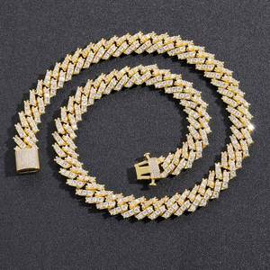 Luxury Gold Plated Diamond Hip Hop Cuban Link <b>Chain</b> with CZ Stones for <b>Rappers</b> Fashion Jewelry Wholesale Gift Available for Sale - Product Image 4