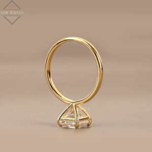 Anillo de Diamante Solitario Corte Asscher en Oro Amarillo, Corte Cuadrado Escalonado, Joyería de Compromiso, Boda, Regalo para Mujer, Proveedor de Lujo - Product Image 2