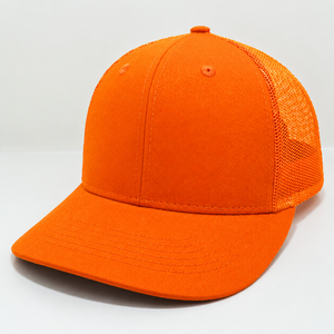 หมวกแก๊ปตาข่ายสีส้มนีออนคุณภาพสูงขายส่ง ปักโลโก้ตามสั่ง หมวกทรง Trucker ระบายอากาศได้ดี 6 แผง สำหรับผู้ชายและผู้หญิง - Product Image 2
