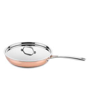Wholesale Luxury Hammered Copper Non-Stick Fry Pan with Lid Tri-Ply Stainless Steel Skillet <b>for</b> <b>Induction</b> & Gas Low Price - Product Image 4