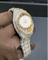 Montre de luxe pour homme sertie de diamants Moissanite VVS1, testée au testeur de diamants, style mécanique