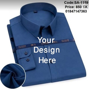 Tela de algodón sólido textura Garrunty Algodón puro mangas completas vestido de hombre camisa de oficina formal para hombres de fábrica de Bangladesh - Product Image 3