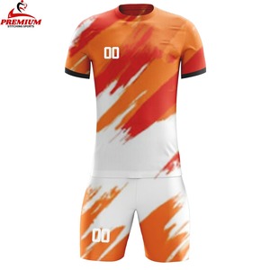 Uniforme de football personnalisé d'été respirant à manches courtes de haute qualité, 100% polyester, protection UV, séchage rapide, antibactérien, personnalisé - Product Image 5