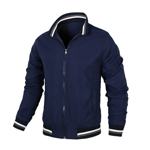 Veste décontractée pour homme, style baseball, avec cardigan en polaire, couleur unie, veste aviateur pour homme, tissu tissé 100% polyester - Product Image 1