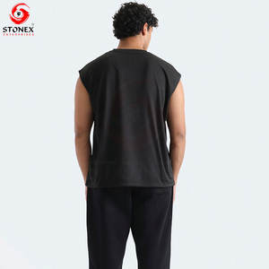 Débardeur pour homme en polyester et élasthanne, extensible, à séchage rapide, sans manches, respirant, pour l'entraînement et la course à pied - Product Image 2