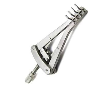 Rétracteur auto-serrant ALM avec 4 pointes semi-affûtées en acier inoxydable, instrument chirurgical manuel par Metal Med - Product Image 2