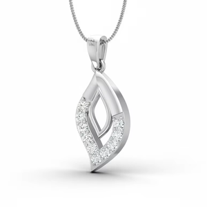 Pendentifs en feuille pour femmes en or 14 carats et diamants naturels |   0,26 carats |   Bijoux fins de haute qualité, commandes en gros disponibles - Product Image 1