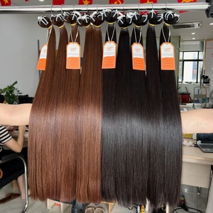 High Quality Natural <b>Brown</b> Vietnamese Remy Bundles Full Length 8''- 32'' Cuticle Aligned Weft Extensions - Product Image 1