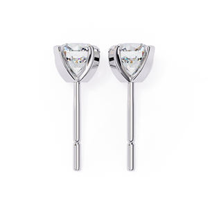 Boucles d'oreilles clous en moissanite ronde de 7 mm, or massif 18 carats, légères et étincelantes, bijoux fins pour femmes - Product Image 4