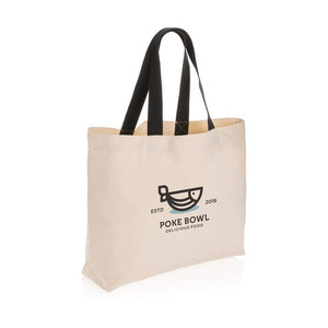 Bolsa de Mano de Algodón Natural con Impresión Personalizada |   Bolsa de Compras Reutilizable Ecológica para el Hombro, Bolsa de Regalo Promocional con Logotipo al por Mayor - Product Image 1
