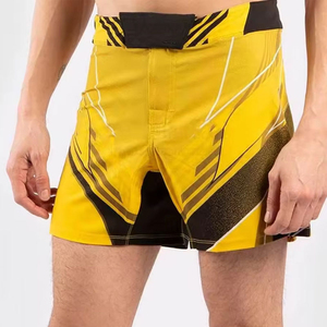 Shorts de boxe personnalisés à séchage rapide imprimés par sublimation, vêtements d'arts martiaux pour hommes, vente en gros de shorts de kickboxing avec logos personnalisés - Product Image 6