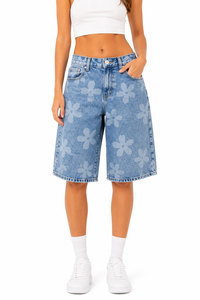 Shorts Jorts Personnalisés pour Femmes Grande Taille Tissu Personnalisé Taille Mi-Haute Coupe Ample Jean Boyfriend Sportif Été Streetwear Respirant - Product Image 4