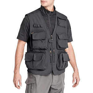 Chaleco de Trabajo Reversible Transpirable Informal de Verano para Hombre, Cuello en V, Múltiples Bolsillos, Poliéster, Uso en Exteriores, Ajustable, de Secado Rápido - Product Image 4