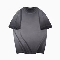 T-shirt uni pour homme, coupe ample, 100% coton, col rond, style vintage streetwear, décontracté, respirant, vêtement tendance, haut de gamme pour le marché américain, 230g