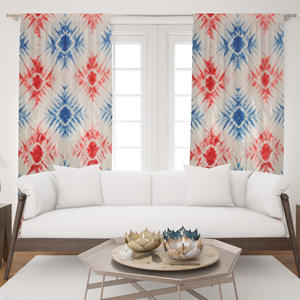 Rideau en coton naturel teint à la main avec imprimé Tie-Dye pour chambre d'hôtes, café, hôtel - Vente en gros Inde - Product Image 1