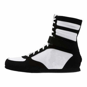 Chaussures de boxe en cuir véritable de couleur unie, de qualité supérieure, pour l'entraînement, le fitness et la lutte, avec option OEM. - Product Image 4