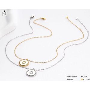 Collana con Ciondolo a Forma di Lettera O del Marchio Z, 2Cm, in Zirconia Cubica, Acciaio Inossidabile, Tono Oro e Argento, Gioielli Minimalisti alla Moda - Product Image 1