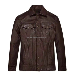 Casual <b>Shirt</b> Sheep Leather OEM New Fashion Modern Short Sleeve Drop Shoulder Oversized Double Chest Pockets <b>Zip</b> <b>up</b> Plain for <b>Men</b> - Product Image 2
