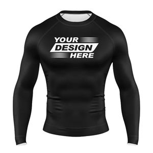 Rashguard MMA à manches longues personnalisé avec logo OEM, respirant, anti-UV UPF50+, extensible dans 4 directions, compression, t-shirt BJJ en polyester - Product Image 1