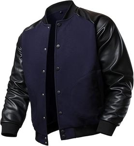 Factory Custom Womens Wool Blend Varsity <b>Jacket</b> White Faux <b>Leather</b> Sleeve Letter Embroidery Chenille Streetwear Letterman <b>Jacket</b> - Product Image 1