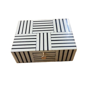 Stripes Stylish Jewellery Bone and Resin Box by Manufacturing Co. by Lametierartz Indian Manufacturing Unit - Product Image 1