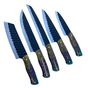 Latest Cooking Stainless Steel Professional <b>Kitchen</b> <b>Knife</b> Set,Hand Forge Butcher Cleaver <b>Knives</b> With Resin Handle (Leather Case) - Product Image 3
