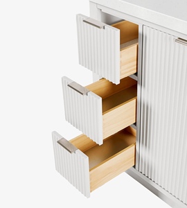 Mueble de Baño Phoebe de 36 Pulgadas Hecho a Medida, Gabinete para Lavabo con Desplazamiento a la Derecha, Solo Gabinete, Fabricante OEM de Vietnam - Product Image 6