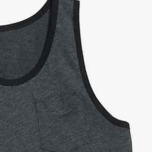 Expédition immédiate Débardeurs personnalisés pour hommes à séchage rapide, sportifs, pour l'entraînement et la musculation, respirants, anti-boulochage, col rond, tricotés - Product Image 6