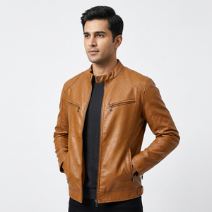 Direct Factory Supplier's High Quality <b>Men's</b> <b>Leather</b> <b>Jacket</b> Plus Size Custom Made Breathable Casual Style Zipper <b>jacket</b> for <b>men</b> - Product Image 1