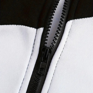 Ensemble de survêtement à capuche pour homme, color block, manches longues, fermeture éclair, respirant, polyester et coton, coupe décontractée, automne - Product Image 5