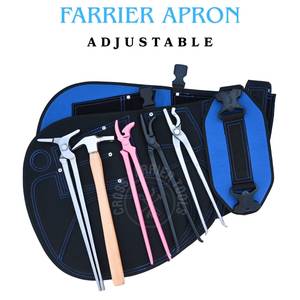 Kit d'outils de fermeur avec tablier en cuir, marteau à clous, écarteur de sabots, clincher rose, clincher courbé et clincher alligator - Product Image 4