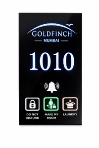 Panneau de couloir d'hôtel FOX DOMOTICS avec boutons tactiles capacitifs pour numéro de chambre, panneau de contrôle DND MMR, panneau GRMS intelligent pour hôtel SA - Product Image 4