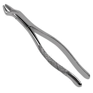 Forceps d'extraction dentaire # Instrument d'extraction chirurgical à mâchoires dentelées 10S en acier inoxydable, poignée ergonomique, manuel, CE - Product Image 3