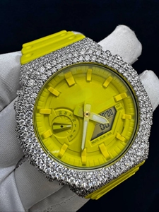 Montre de luxe antique à quartz pour Moissanite, bracelet en caoutchouc, cadran analogique, boîtier en acier inoxydable - Cadeau de mode haut de gamme, édition limitée - Product Image 6
