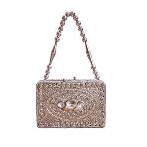 New Arrival Handmade Indian Mosaic Brass Metal Clutch with Silk Lining Single Strap for Women Evening Parties at Wholesale Price - Product Image 1
